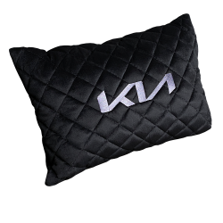 Подушка из алькантары черная с вышивкой 